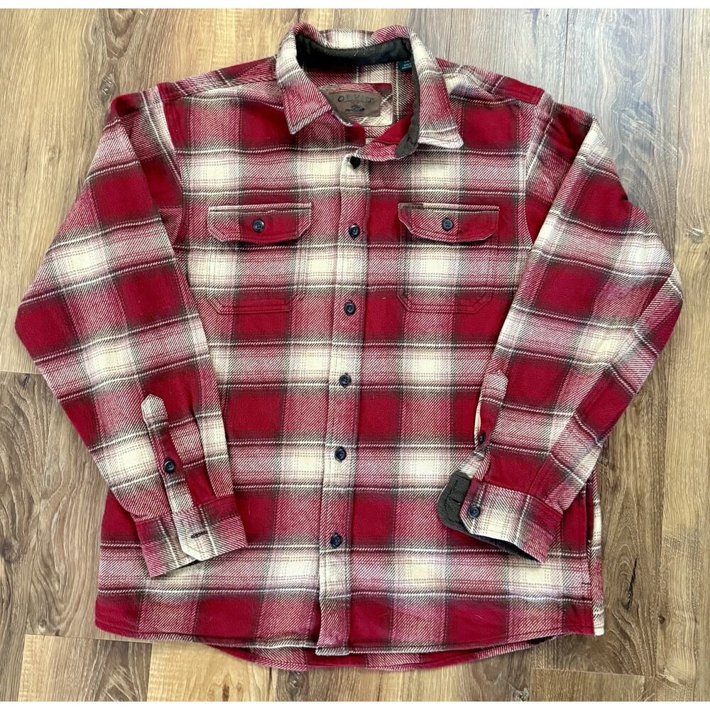 Orvis Classic Collection Plaid Flannel Button-Up Shirt Long Sleeve Pockets, Sz L